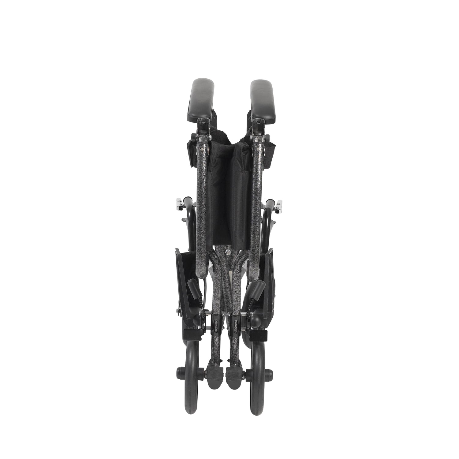 Lightweight Steel Transport Wheelchair, Fixed Full Arms, 19" Seat - BeHope