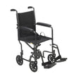 Lightweight Steel Transport Wheelchair, Fixed Full Arms, 19" Seat - BeHope