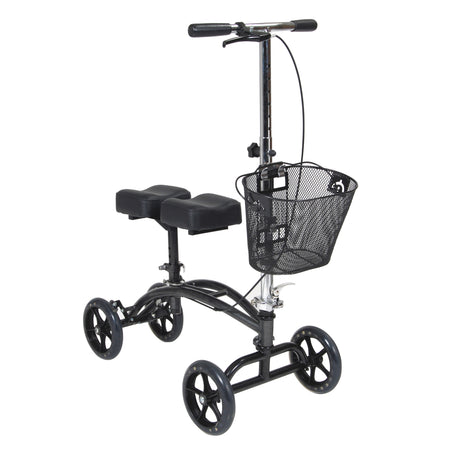 Dual Pad Steerable Knee Walker Knee Scooter with Basket, Alternative to Crutches - BeHope