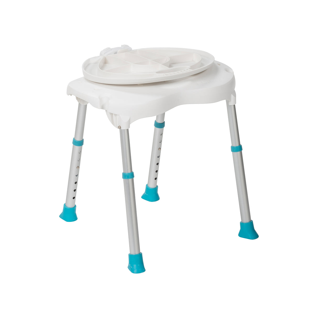 Chaise de bain et de douche pliante avec assise et dossier antidérapants, blanche