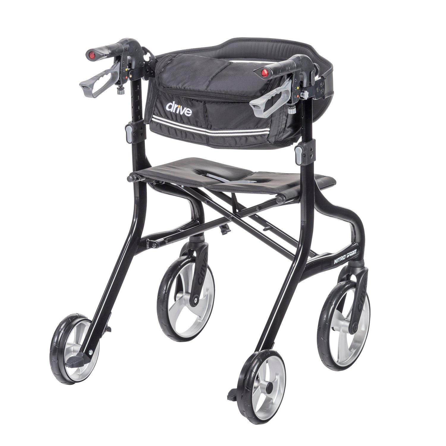 Nitro Sprint Rollator Rolling Walker, Black - BeHope
