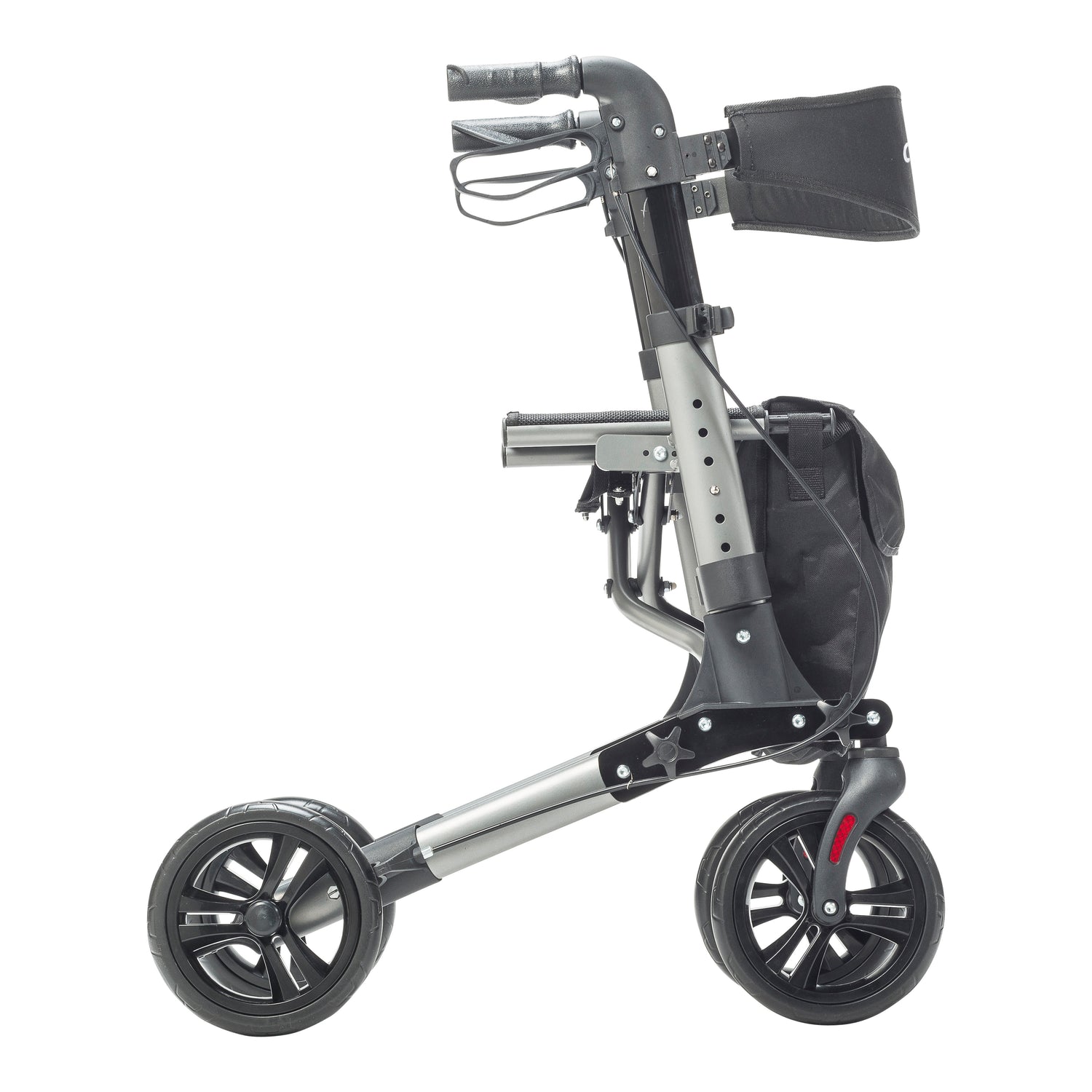 Compact Folding Rollator Rolling Walker, Grey/Black - BeHope
