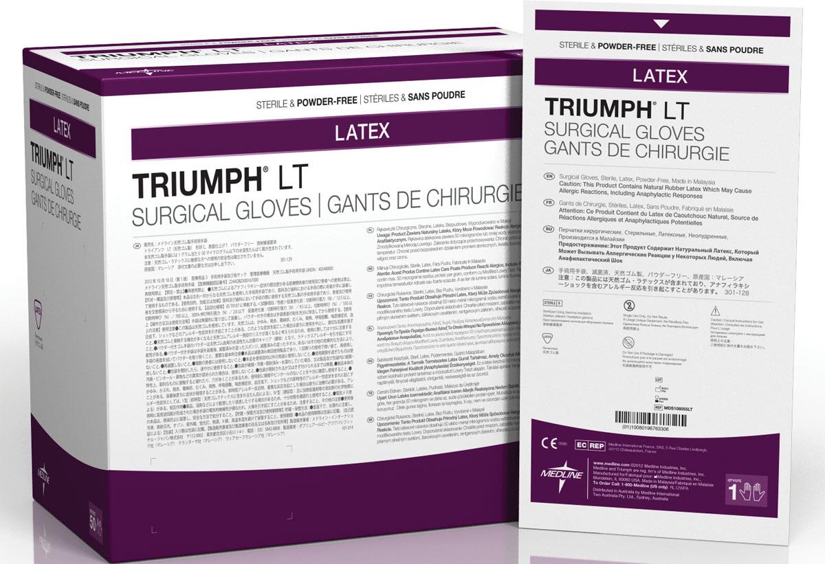 Triumph® LT Sterile Powder-Free Latex Surgical Glove, Beige - BeHope