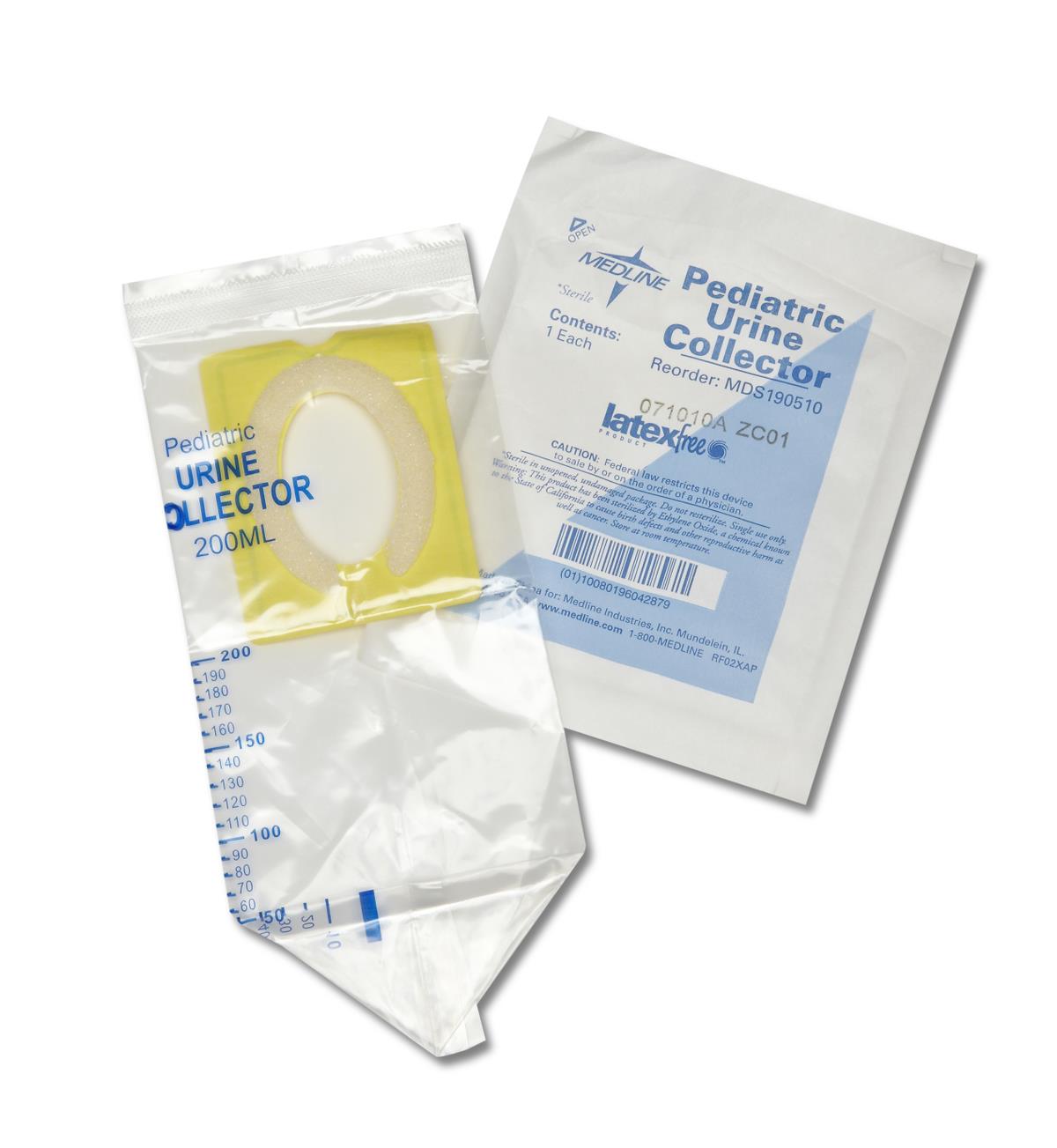 Urine Collector Pediatric 200ml Bag Style Sterile Box/50 Each - BeHope