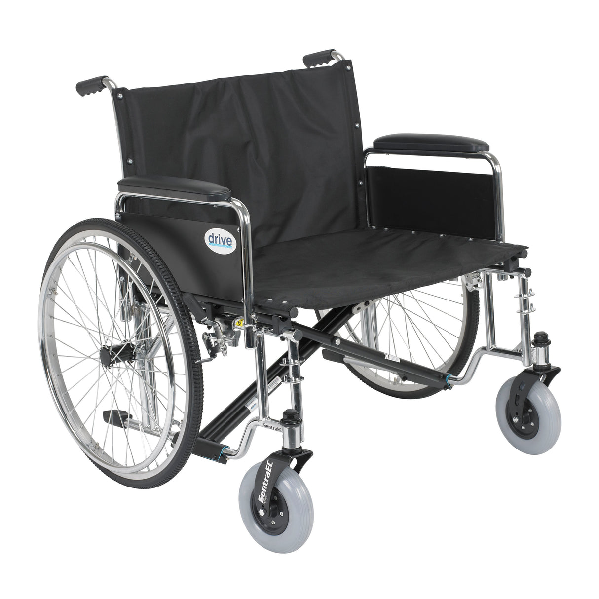 Sentra EC Heavy Duty Extra Wide Wheelchair, Detachable Full Arms - BeHope
