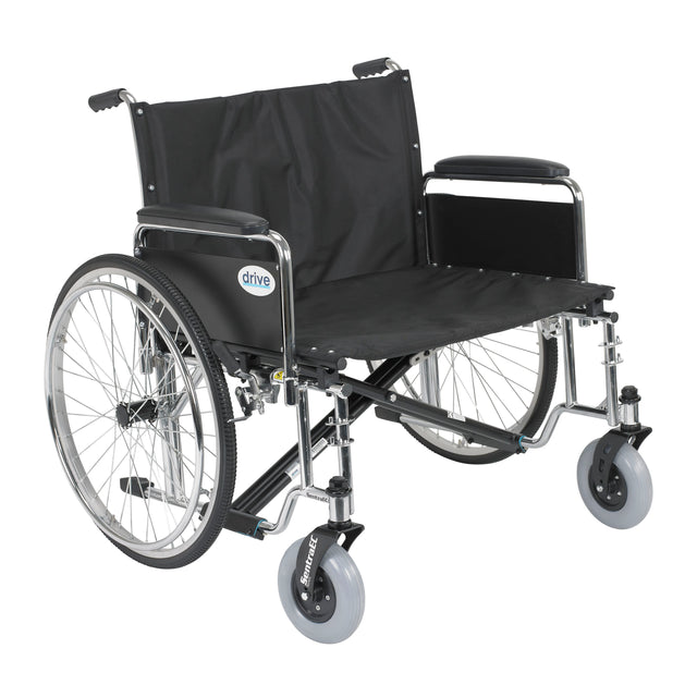 Sentra Ec Heavy Duty Extra Wide Wheelchair, Detachable Full Arms - BeHope