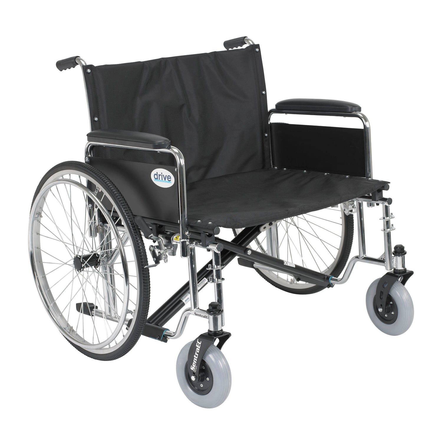 Sentra EC Heavy Duty Extra Wide Wheelchair, Detachable Full Arms - BeHope