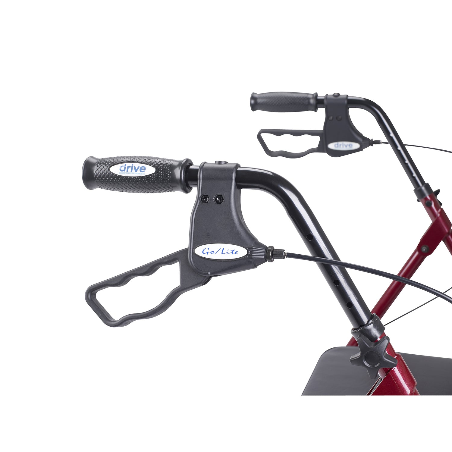 Heavy Duty Bariatric Rollator Rolling Walker with Large Padded Seat, Red - BeHope