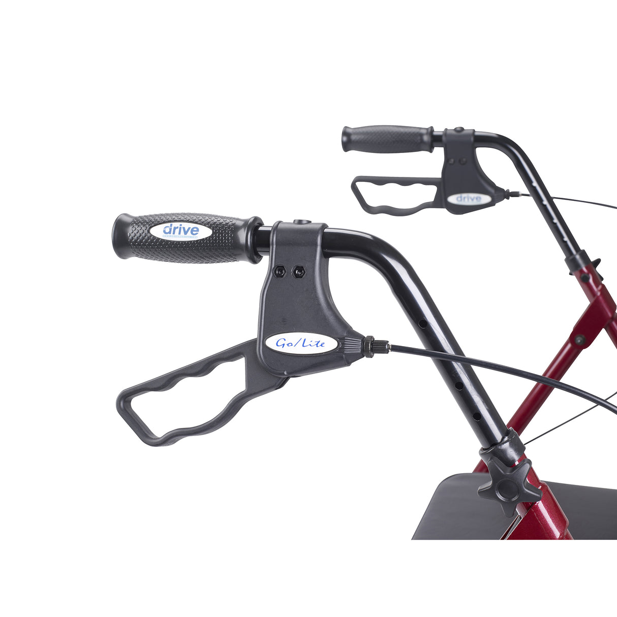 Heavy Duty Bariatric Rollator Rolling Walker with Large Padded Seat, Red - BeHope