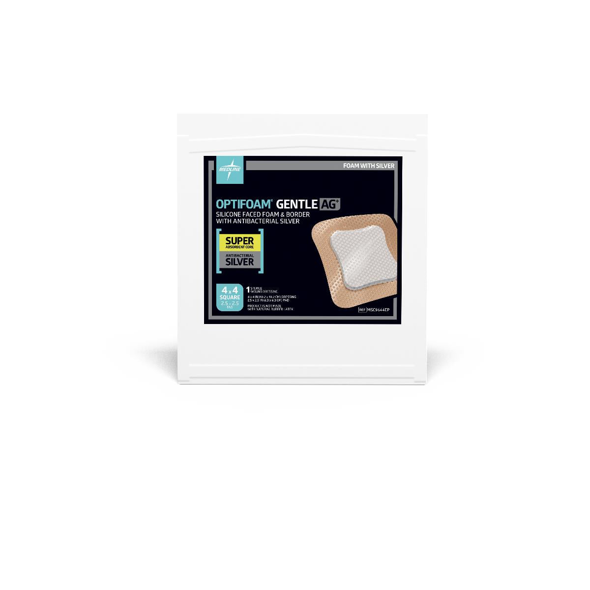 Medline Optifoam® Gentle Ag+ Silicone-Faced Foam Dressing - BeHope