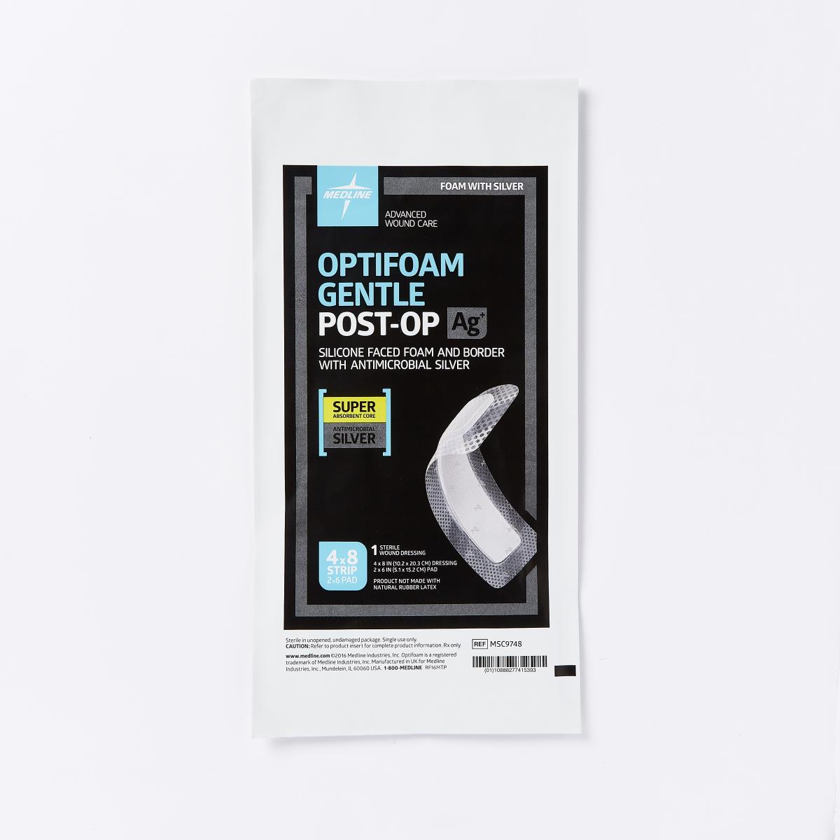 Medline Optifoam® Gentle Ag Silver Silicone Adhesive Foam Dressing with Border - BeHope