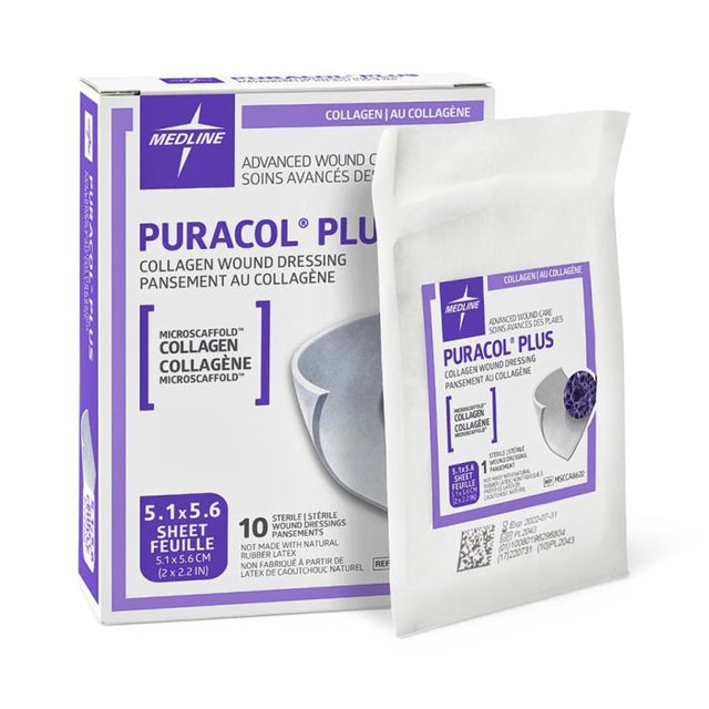 Puracol Plus Collagen Dressing 5.1x5.6cm Box/10 Each - BeHope