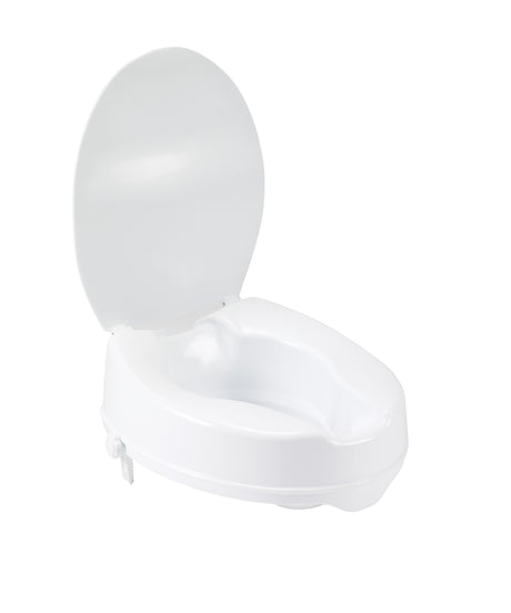 Raised Toilet Seat with Lock and Lid, Standard Seat - BeHope