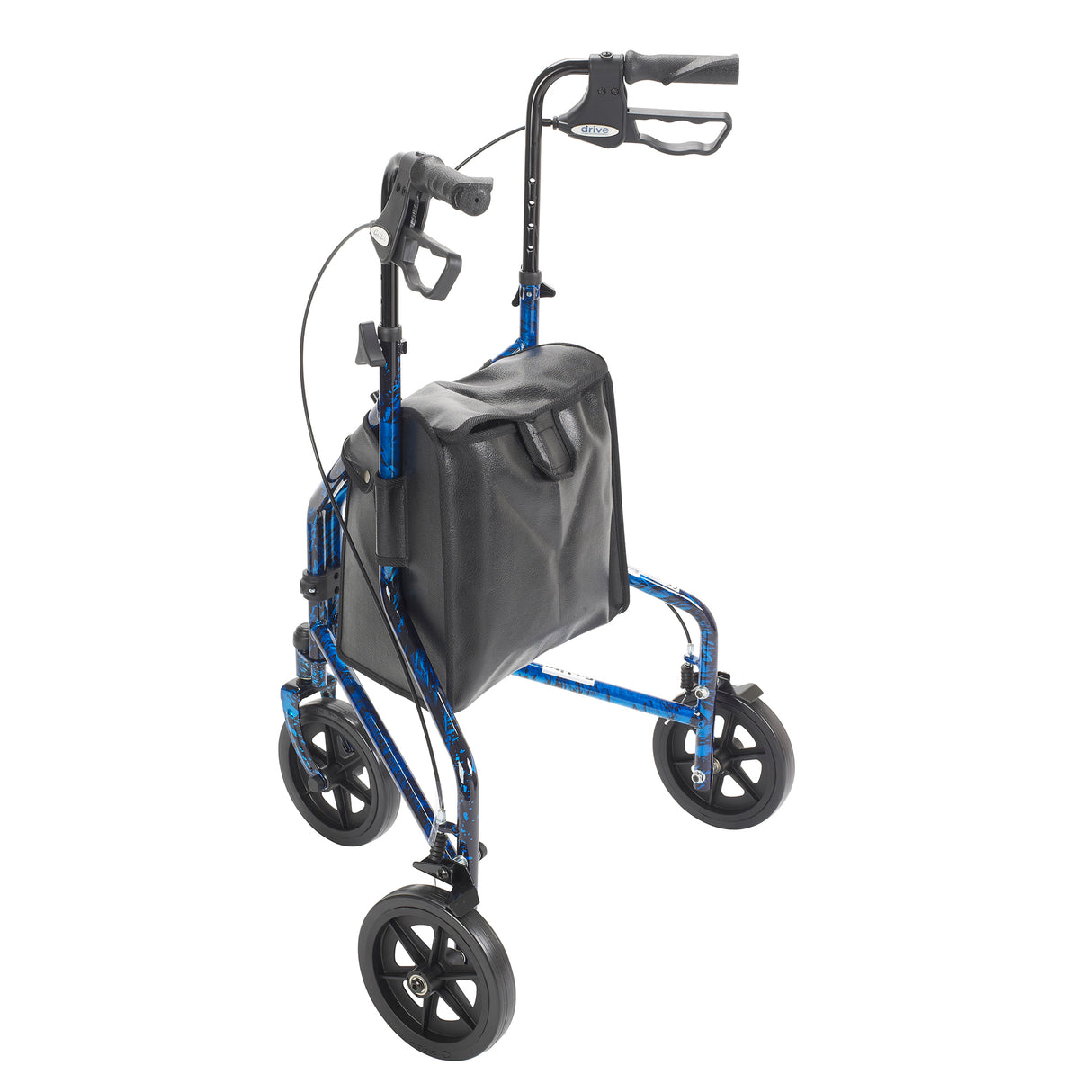 3 Wheel Rollator Rolling Walker with Basket Tray and Pouch - BeHope
