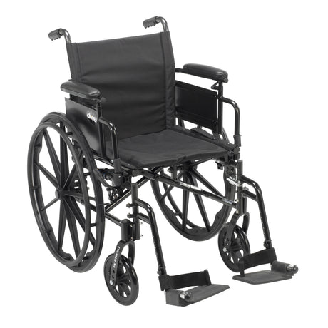 Cruiser X4 Lightweight Dual Axle Wheelchair with Adjustable Detachable Arms, Desk Arms, Swing Away Footrests, 18" Seat - BeHope