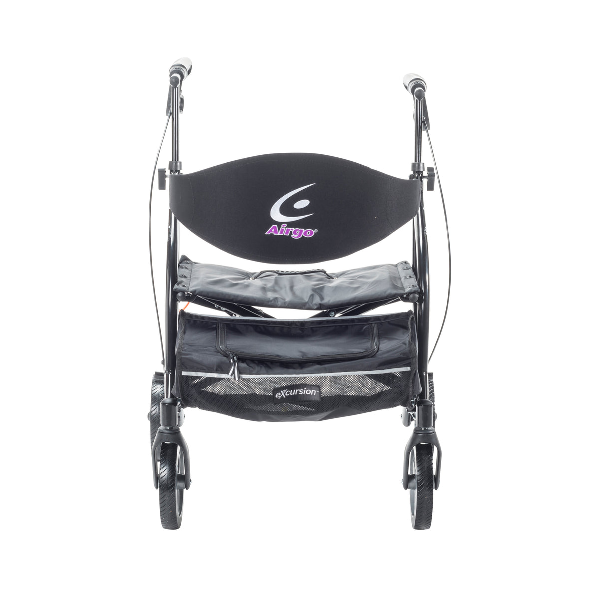 eXcursion XWD Heavy Duty Rollator Rolling Walker, Pearl Black - BeHope