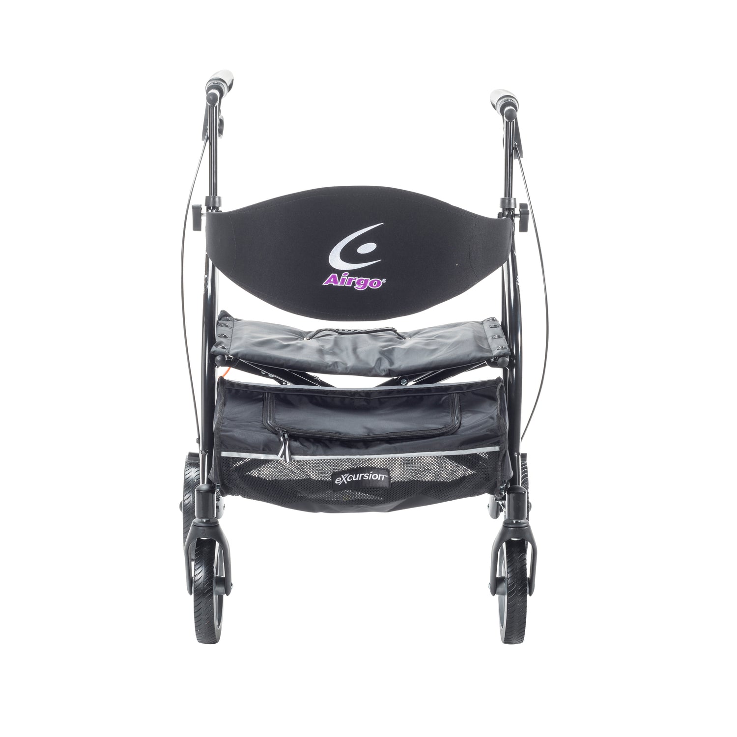 eXcursion XWD Heavy Duty Rollator Rolling Walker, Pearl Black - BeHope