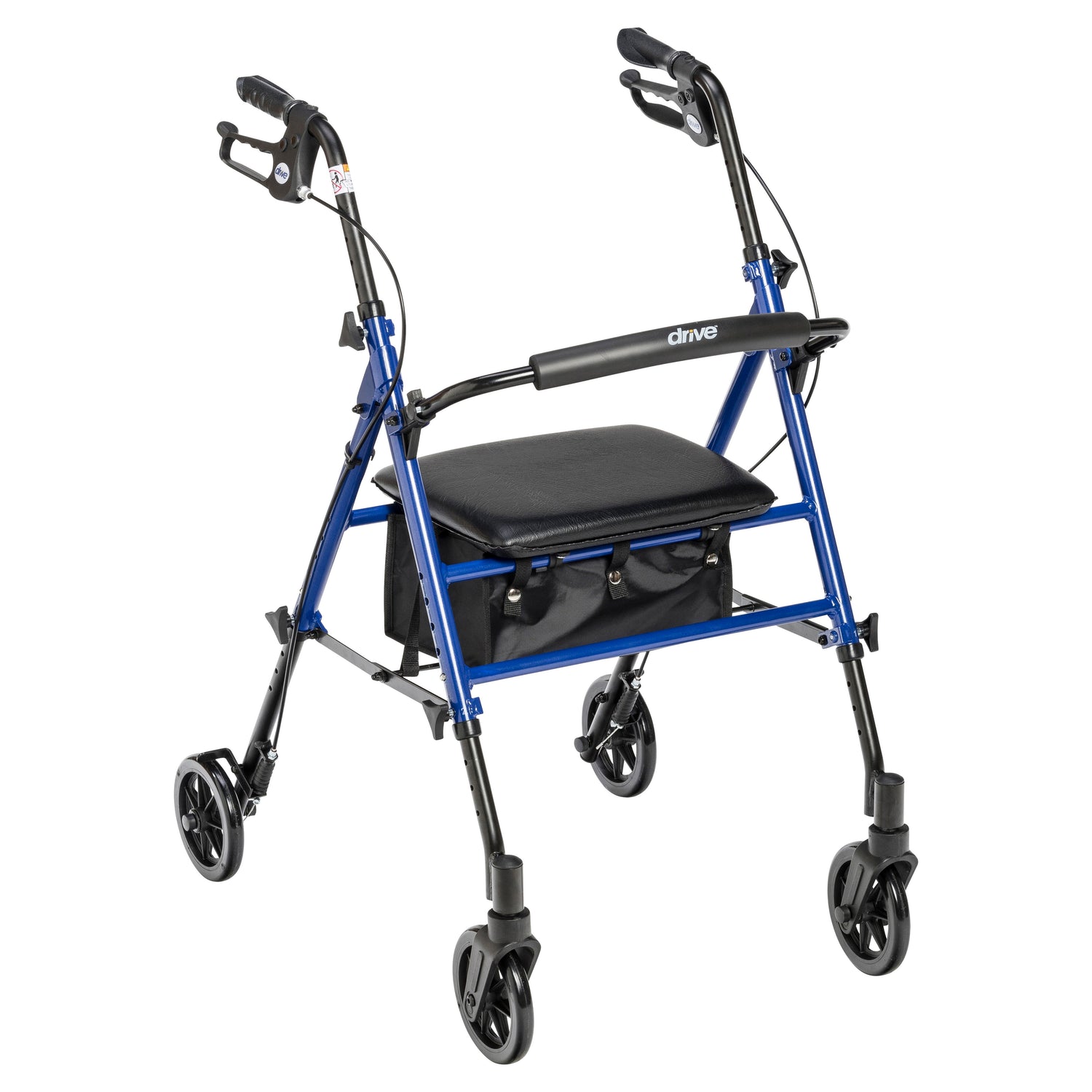 Adjustable Height Rollator Rolling Walker with 6" Wheels, Blue - Behope - RTL10261BL