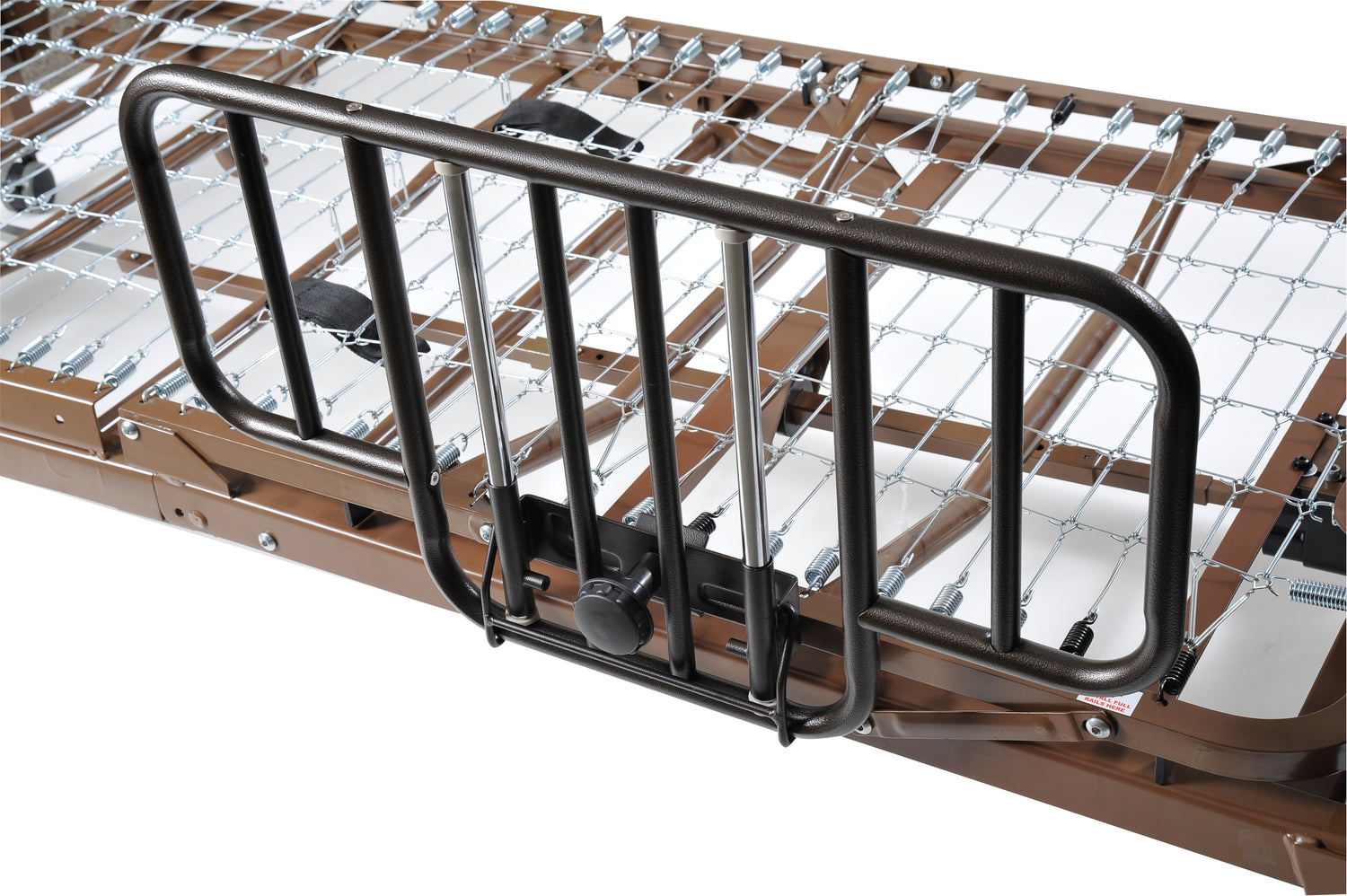No Gap Half Length Side Bed Rails with Brown Vein Finish - BeHope