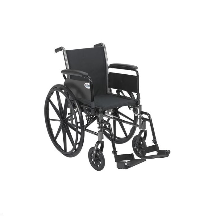 Cruiser Iii Light Weight Wheelchair With Flip Back Removable Arms, Full Arms, Swing Away Footrests, 18" Seat - BeHope