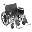 Sentra EC Heavy Duty Wheelchair, Detachable Full Arms, Elevating Leg Rests, 24" Seat - BeHope
