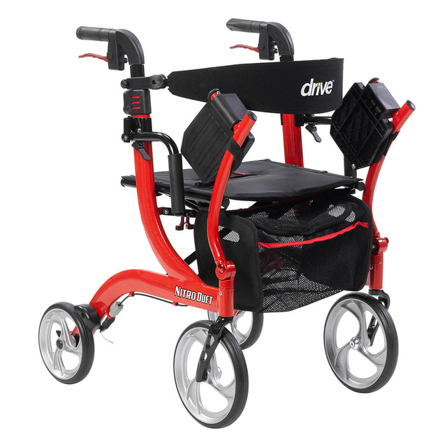Nitro Duet Dual Function Transport Wheelchair And Rollator Rolling Walker - BeHope