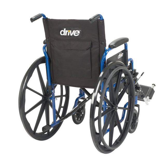 Blue Streak Wheelchair With Flip Back Desk Arms, Elevating Leg Rests, 18" Seat - BeHope