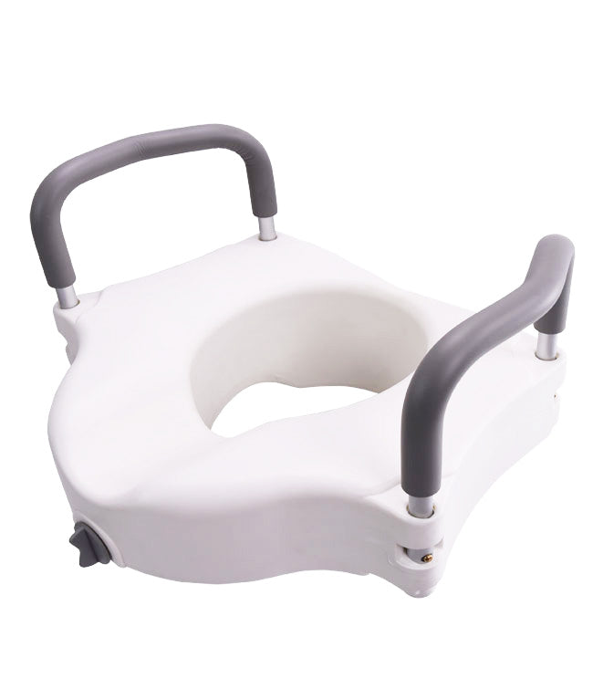 Locking Raised Toilet Seat with Removable Arms