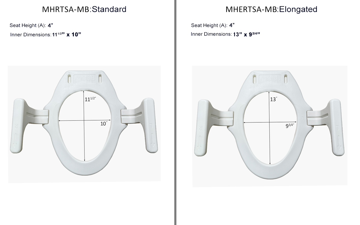 4" Raised Toilet Seat With New Handles - BeHope