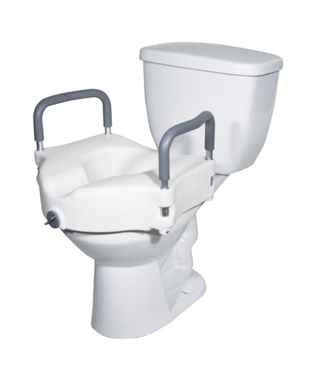 Locking Raised Toilet Seat with Removable Arms
