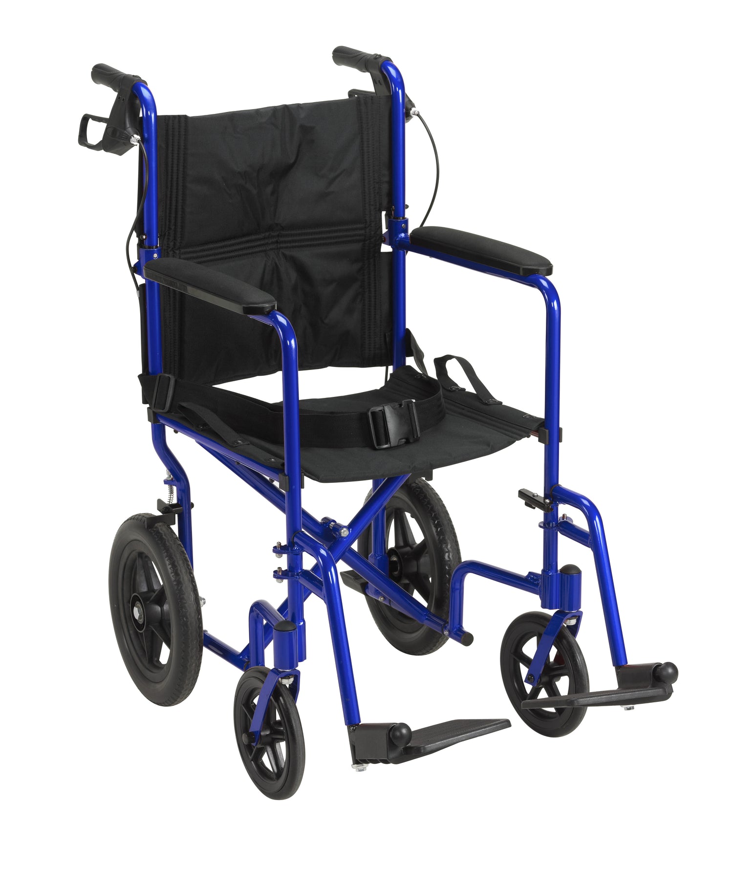 Lightweight Expedition Transport Wheelchair with Hand Brakes, Blue - Behope - EXP19LTBL