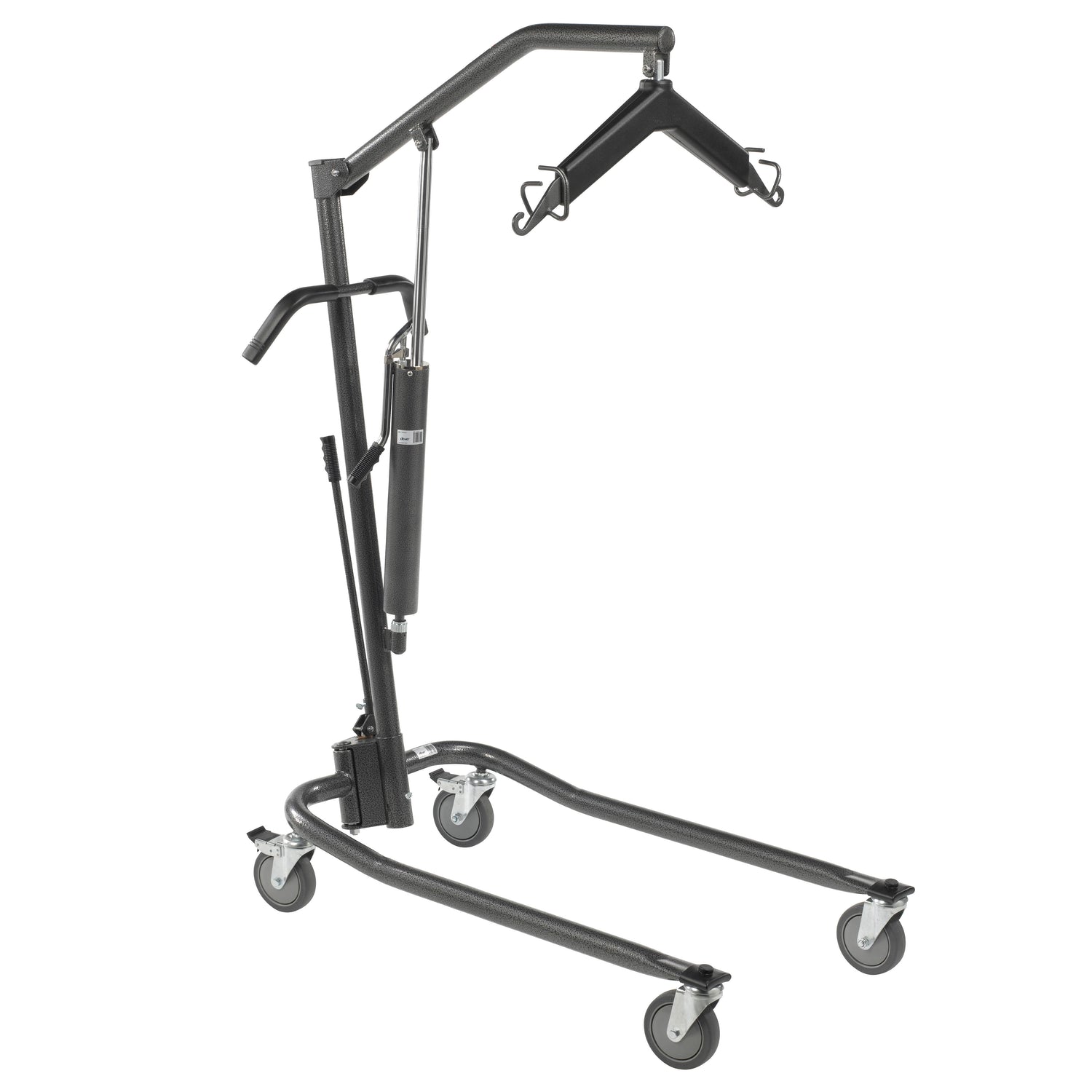 Hydraulic Patient Lift with Six Point Cradle, 5" Casters, Silver Vein - BeHope