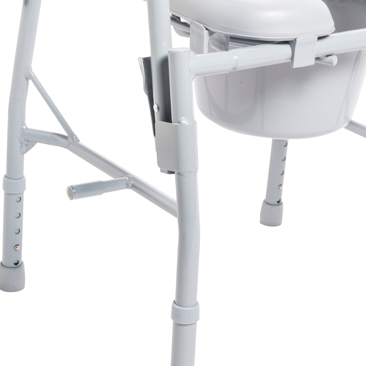 Steel Drop Arm Bedside Commode with Padded Seat and Arms - BeHope