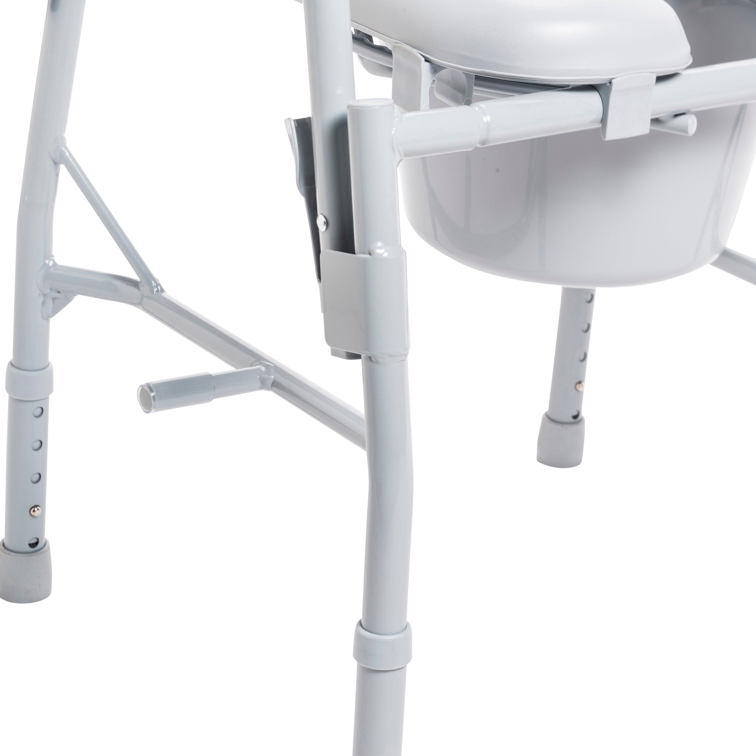 Steel Drop Arm Bedside Commode with Padded Seat and Arms - BeHope