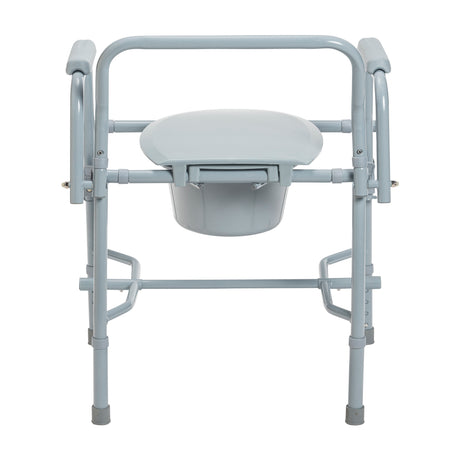 Steel Drop Arm Bedside Commode with Padded Arms - BeHope