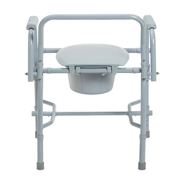 Steel Drop Arm Bedside Commode With Padded Arms - BeHope