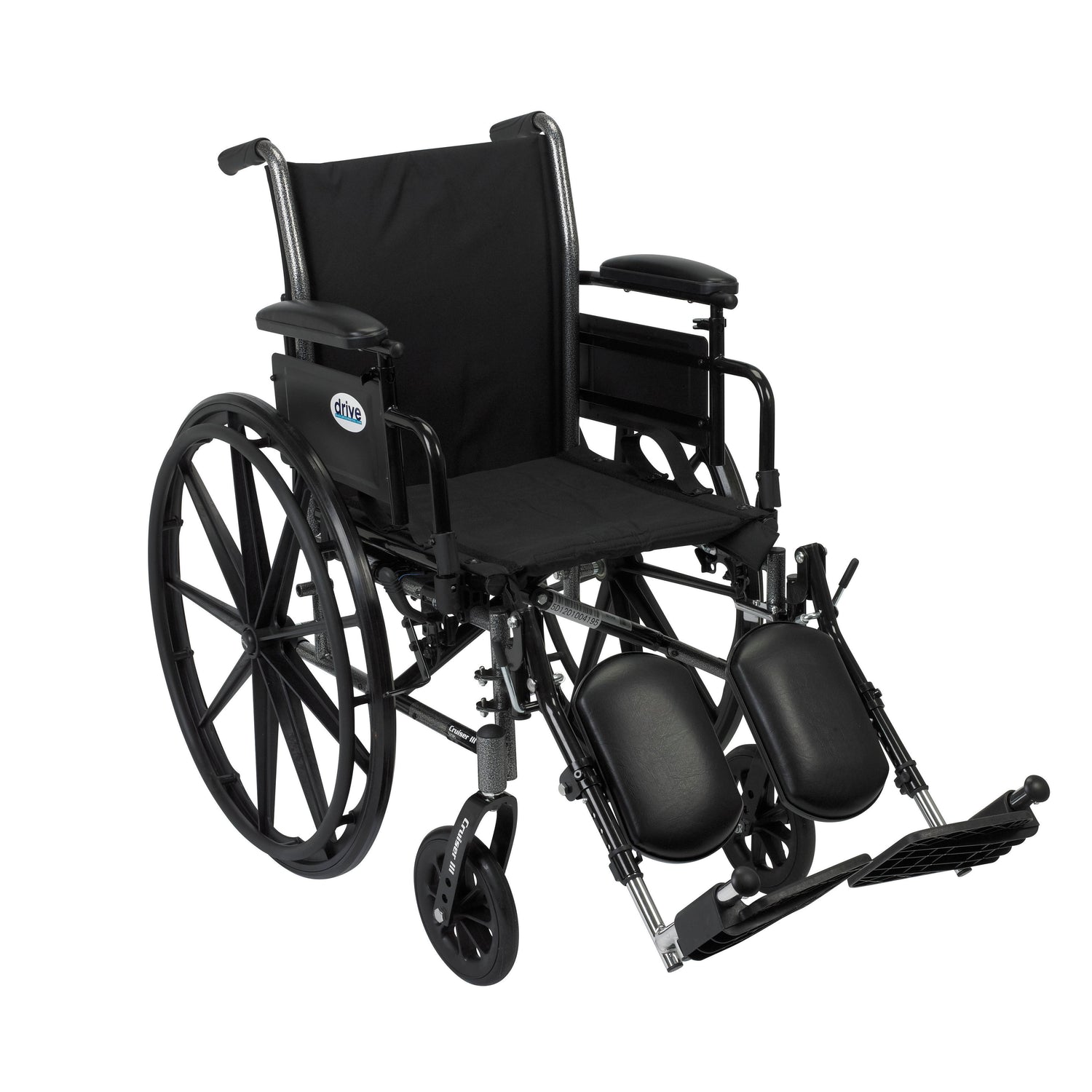 Cruiser III Light Weight Wheelchair with Flip Back Removable Arms, Adjustable Height Desk Arms, Elevating Leg Rests, 20" - Behope - K320ADDA-ELR