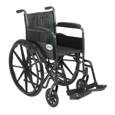 Silver Sport 2 Wheelchair, Non Removable Fixed Arms, Swing away Footrests, 18" Seat - BeHope