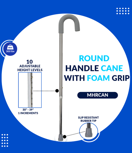 Round Handle Cane with Foam Grip