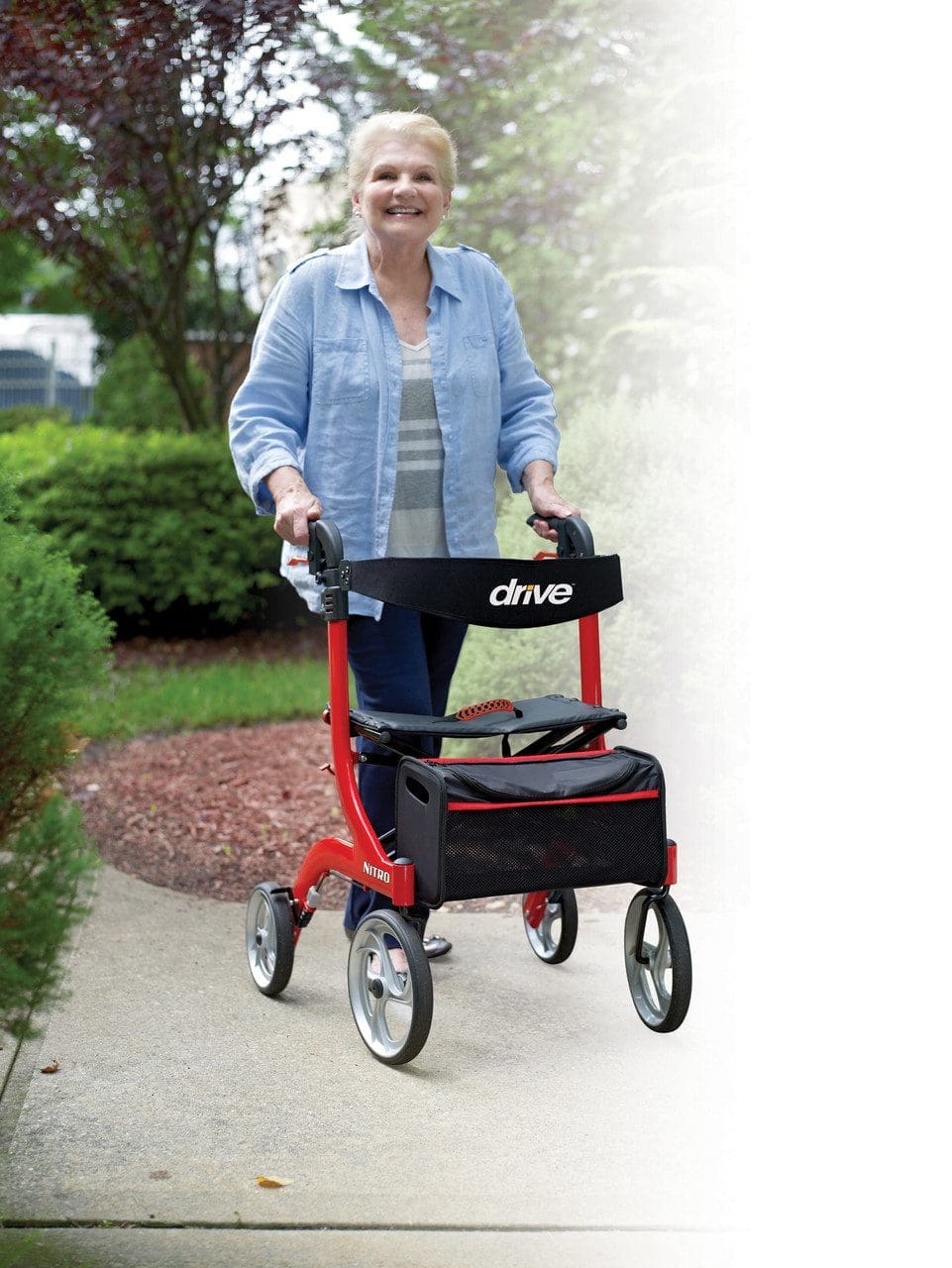 Nitro Euro Style Rollator Rolling Walker, Tall - BeHope