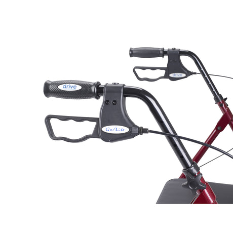 Heavy Duty Bariatric Rollator Rolling Walker with Large Padded Seat, Red - BeHope