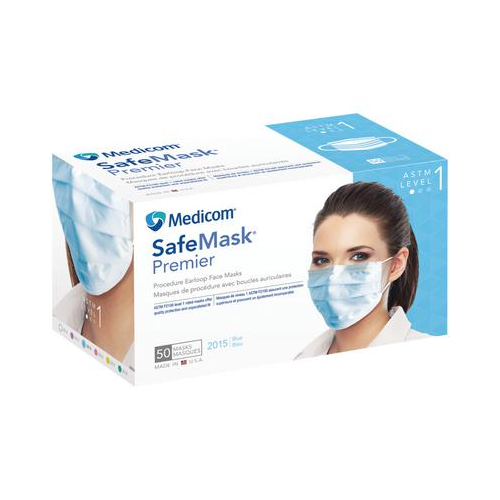 Medicom Face Mask Earloop Blue - Box Of 50 - Behope