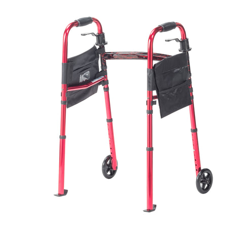 Portable Folding Travel Walker with 5" Wheels and Fold up Legs - BeHope