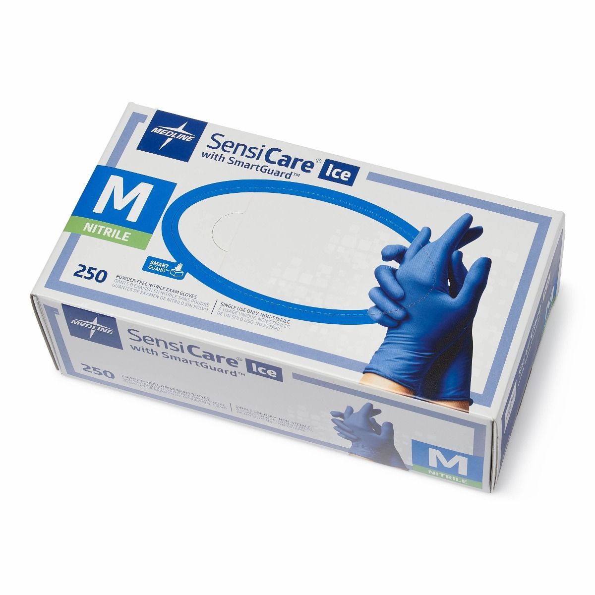 Sensicare Ice Nitrile Exam Glove Powder-free Medium Boxes Of 250 Blue - BeHope