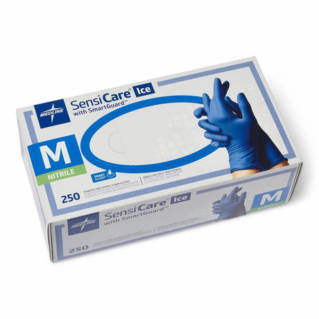 Sensicare Ice Nitrile Exam Glove Powder-free Medium Boxes Of 250 Blue - BeHope