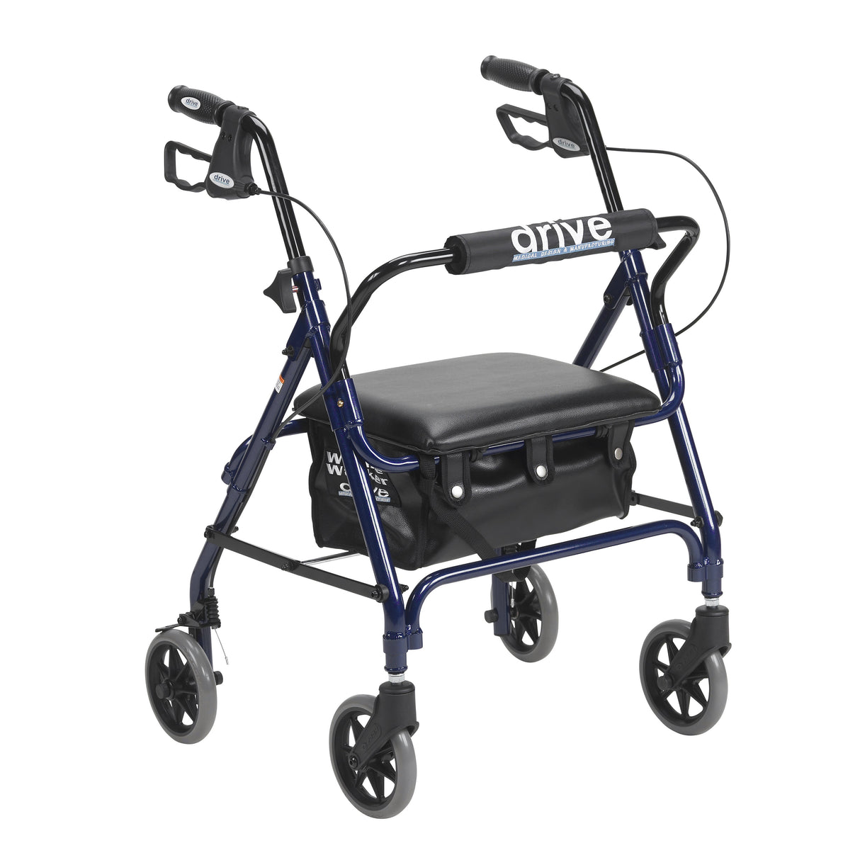 Junior Rollator Rolling Walker with Padded Seat, Blue - BeHope