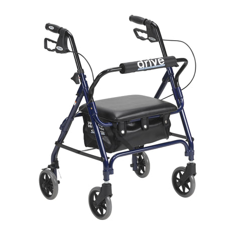Junior Rollator Rolling Walker with Padded Seat, Blue - BeHope