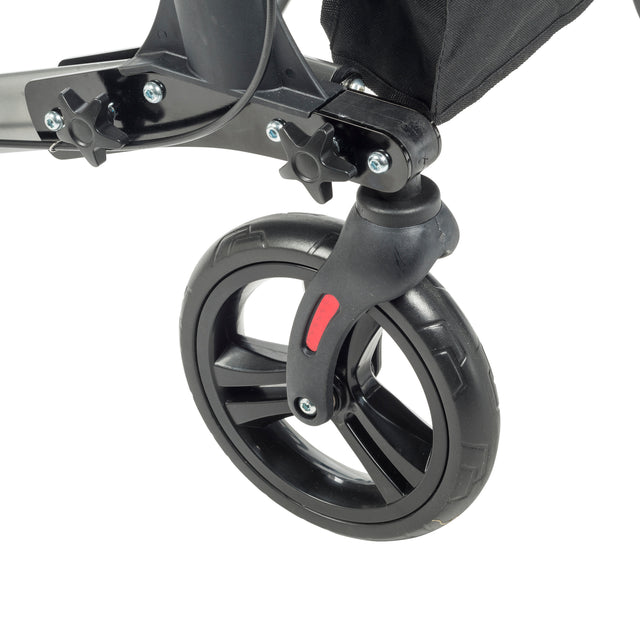 Compact Folding Rollator Rolling Walker, Grey/black - BeHope