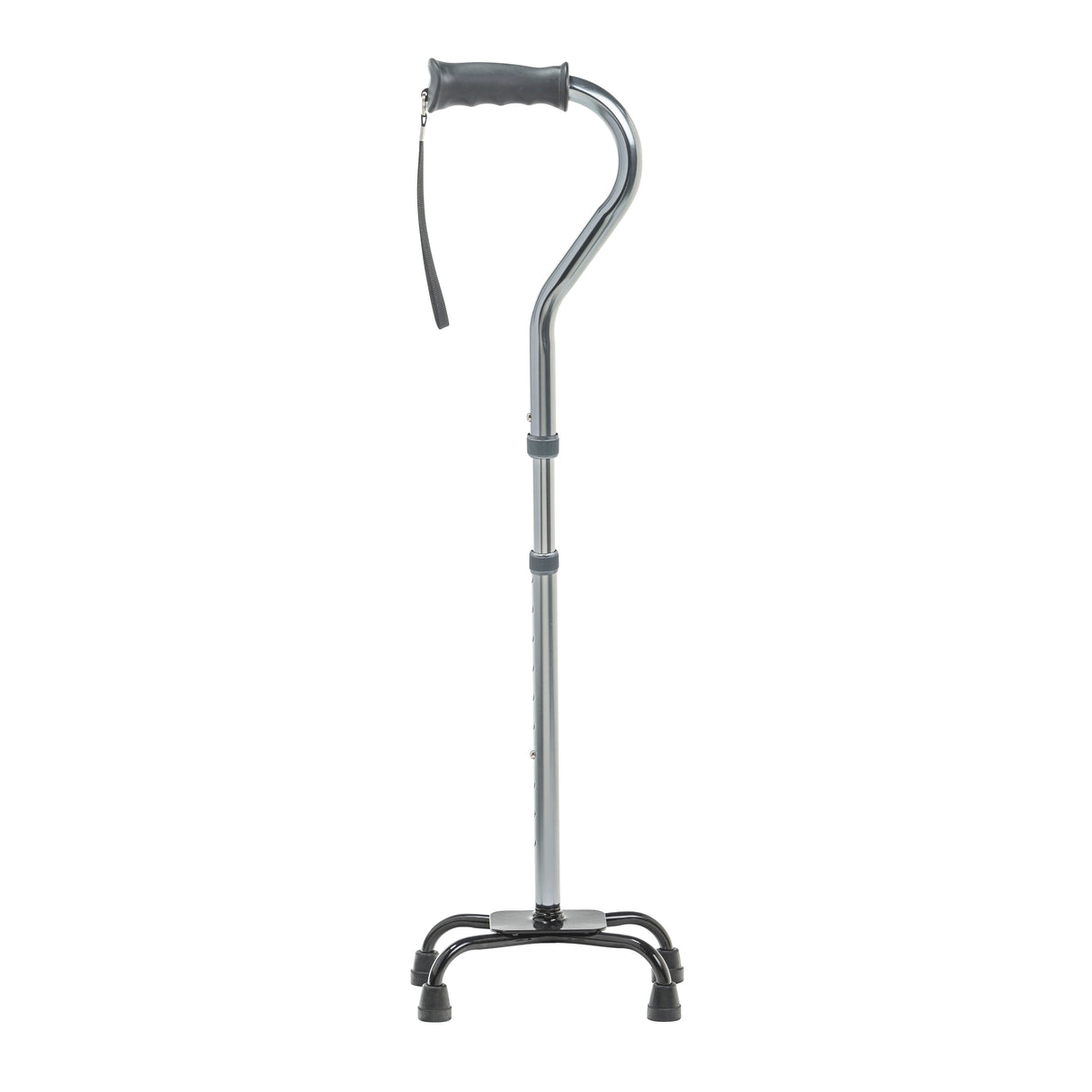 Folding Quad Cane, Small Base, Charcoal - BeHope