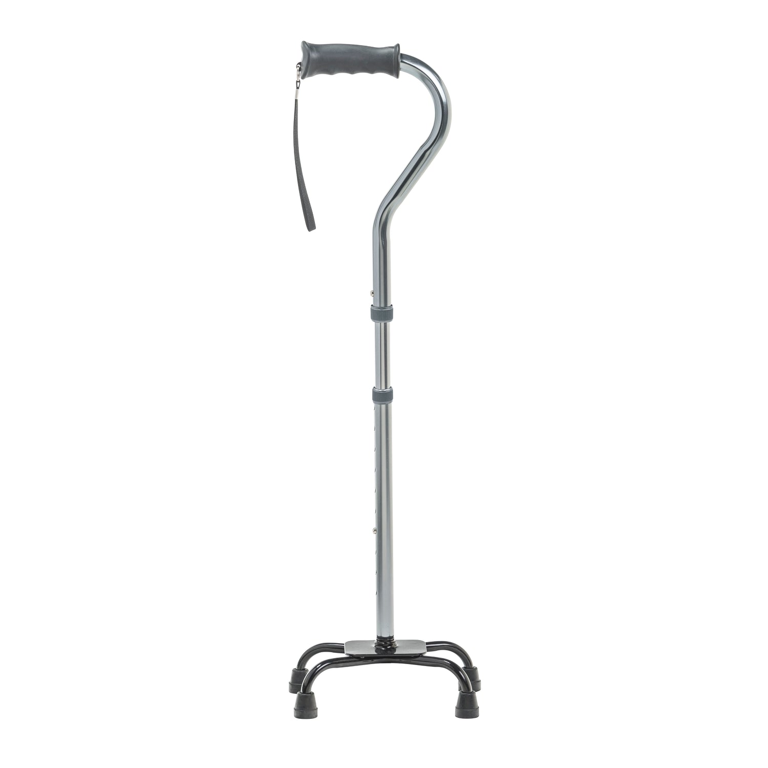 Folding Quad Cane, Small Base, Charcoal - BeHope